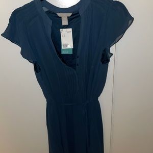 H&M dark navy shirt tie dress -Brand new with tags